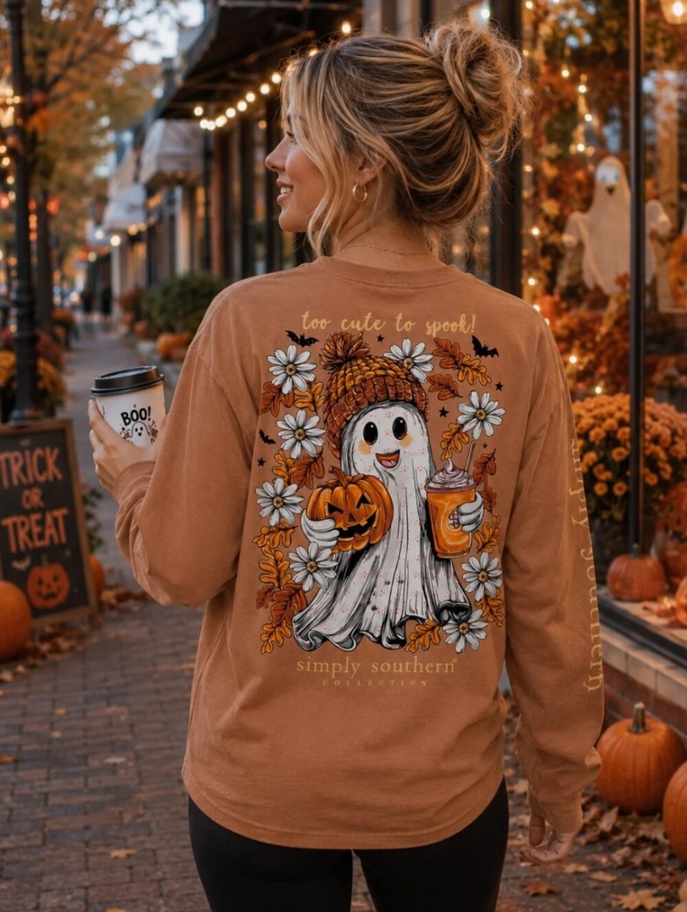 Simply Southern Ghost Long Sleeve Graphic Tee, NWT - Picture 5 of 5